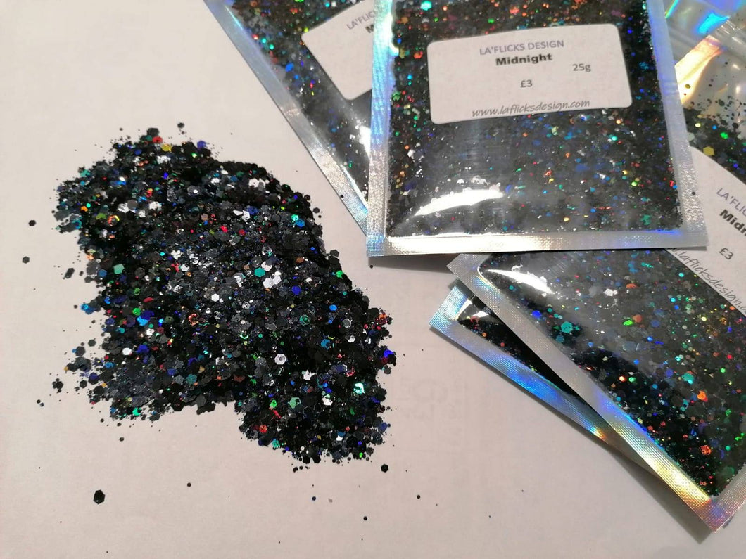 Midnight holographic glitter mix